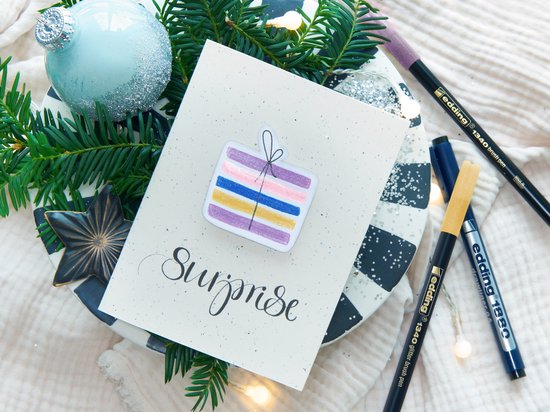 Edding 1340 glitter brush pens set of 10 - brush tip 1-6 mm - Assorted colors