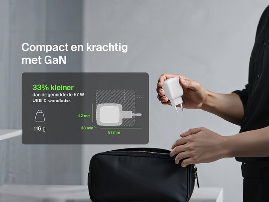 Belkin BoostCharge Pro Wall Charger - 67W 2× USB-C - includes 2m cable - White