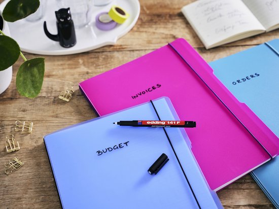 Edding 141 F permanent pen set of 4 - 0.6 mm - black, red, blue, green