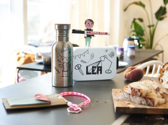 Edding 400 permanent marker set of 4 - round nib 1 mm - Black