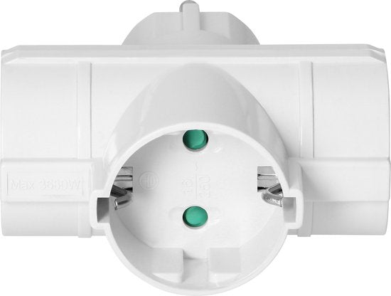 Orno stopcontact splitter - verticaal 3-voudig 16A - Wit