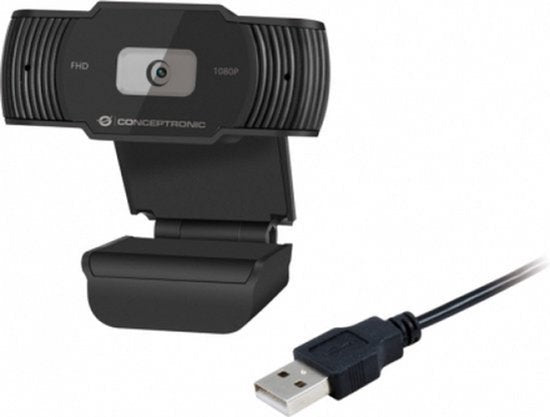 Conceptronic AMDIS04B webcam - 1920×1080 USB 2.0 - Zwart
