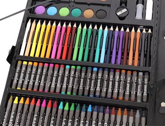 Maaleo painting set in case - junior - 168 pieces - Black