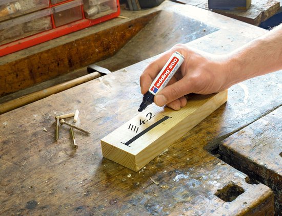 Edding 500 permanent marker set of 3 - chisel tip 2-7 mm - water and smudge proof - Black