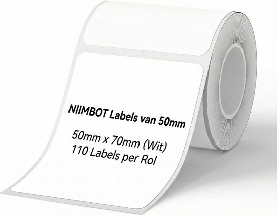 Niimbot labelrol - B21/B1/B31/B4 - 50×70 mm - 110 labels - Wit