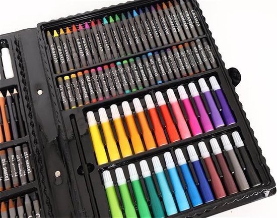 Maaleo painting set in case - junior - 168 pieces - Black