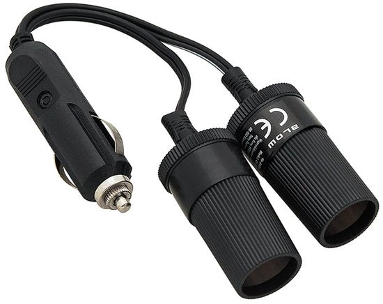 Blow auto sigarettenaansteker splitter - 1× plug naar 2× socket - CS-25 kabel - 12V/24V 10A