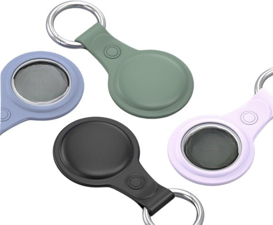 Dux Ducis Apple AirTag Keychain Set of 4 - Black/Pink/Blue/Green