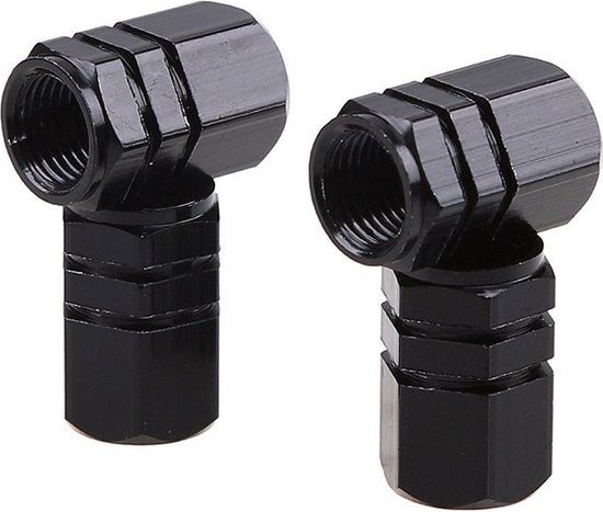 Amio ventieldoppen set - universeel aluminium - Zwart
