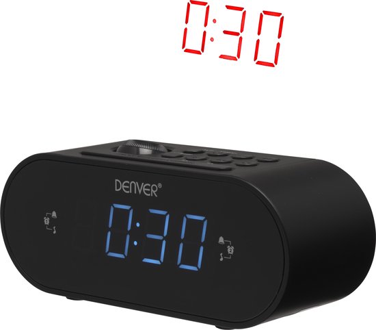 Denver CRP717 wekkerradio - FM projectie 180° dubbele wektijd - Zwart