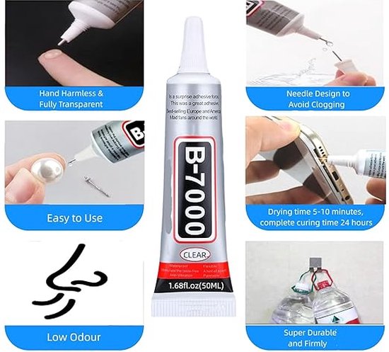 B7000 glue - smartphone/tablet repair - transparent - 50 ml - set of 15
