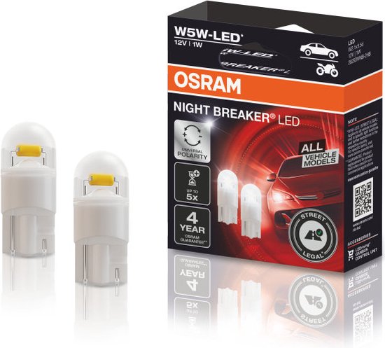 Osram Night Breaker LED - W5W-T10 12V 6000K - 2825DWNB-2HB - 2 pieces