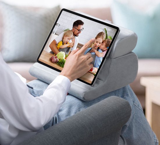 UGREEN Universele Opvouwbare Standaard voor Telefoon/Tablet/iPad/E-reader van 4.7 tot 12.9 Inch - Verstelbare Kussenhouder voor Smartphones - Tablet houder kussen - Ideaal voor op schoot - Grijs