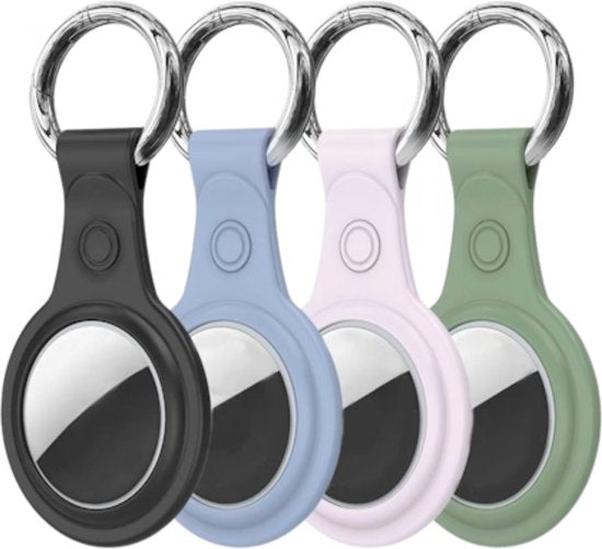 Dux Ducis Apple AirTag Keychain Set of 4 - Black/Pink/Blue/Green