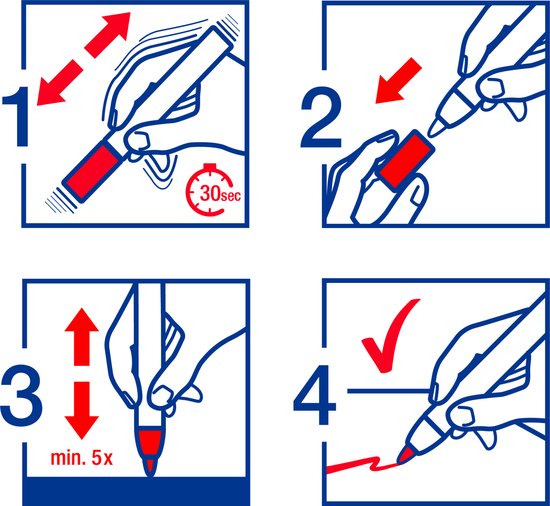 Edding 4095 chalk marker set of 5 - round nib 2-3 mm - wipeable - White