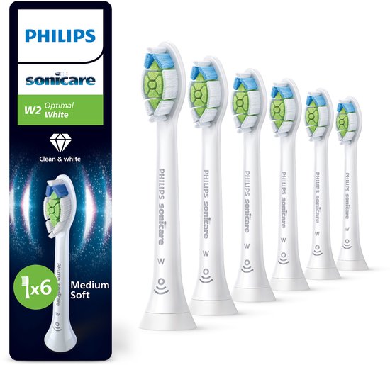 Philips Sonicare Optimal White W2 brush heads set of 6 - electric toothbrush - White