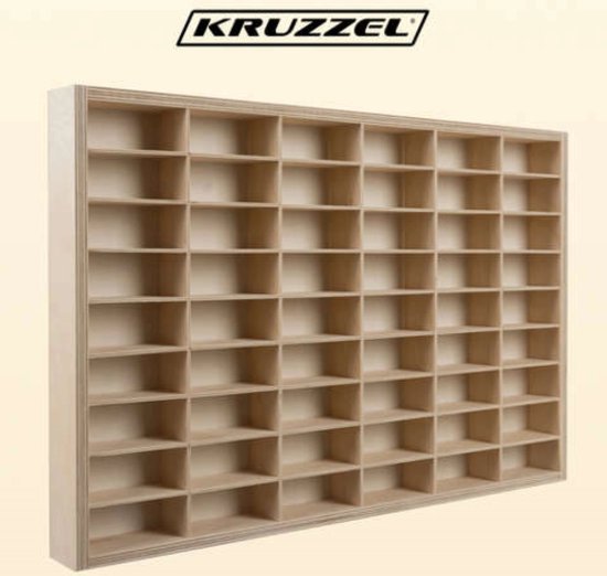Kruzzel houten auto organizer - voor 54 autootjes - voor kinderen