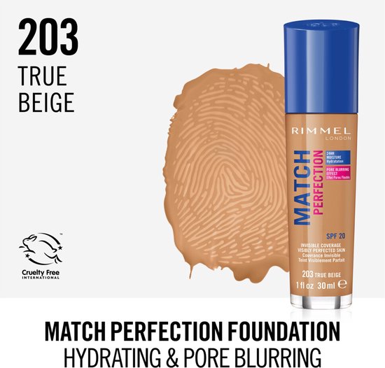 Rimmel London Match Perfection foundation - 203 True Beige