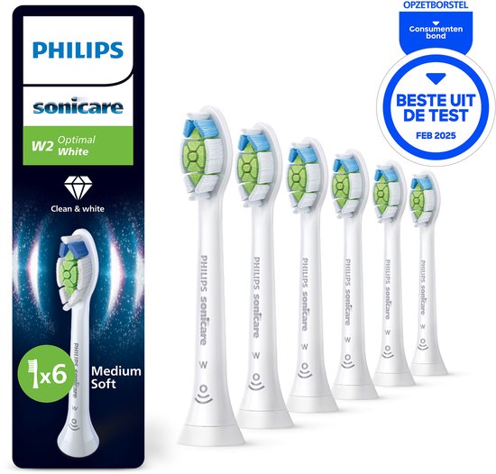 Philips Sonicare Optimal White W2 brush heads set of 6 - electric toothbrush - White