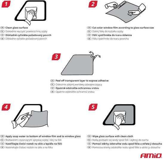 Car window film - solar ultra dark - black 1% - 0.5×3 m
