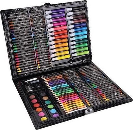 Maaleo painting set in case - junior - 168 pieces - Black