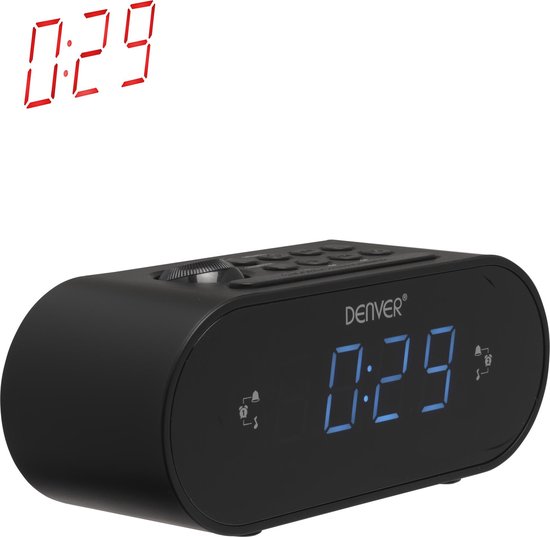 Denver CRP717 wekkerradio - FM projectie 180° dubbele wektijd - Zwart