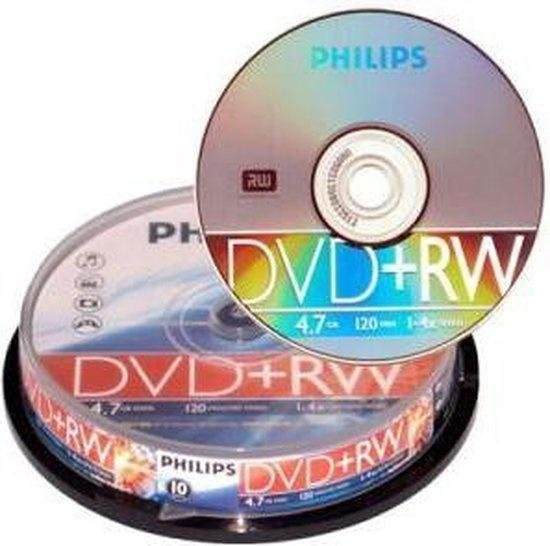 Philips DVD+RW - 4.7 GB - 4x speed - 10-pack spindle