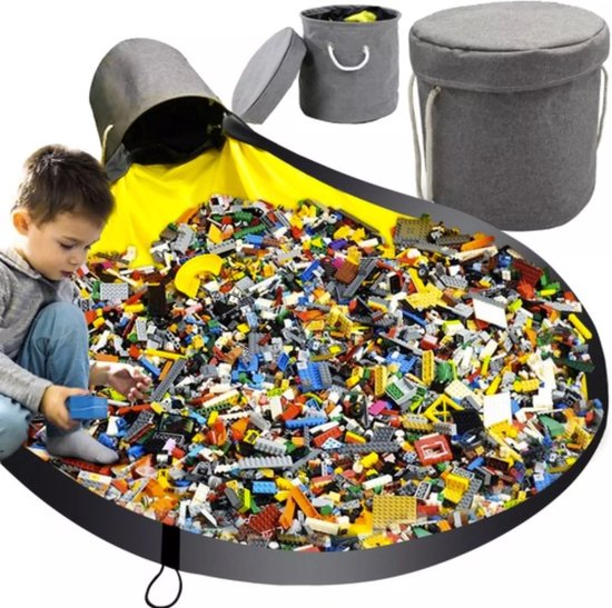 Lego storage bag - play mat organizer - Yellow