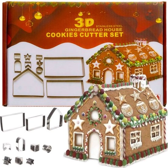 Ruhhy gingerbread house mold set of 10 - cookie cutters - Christmas