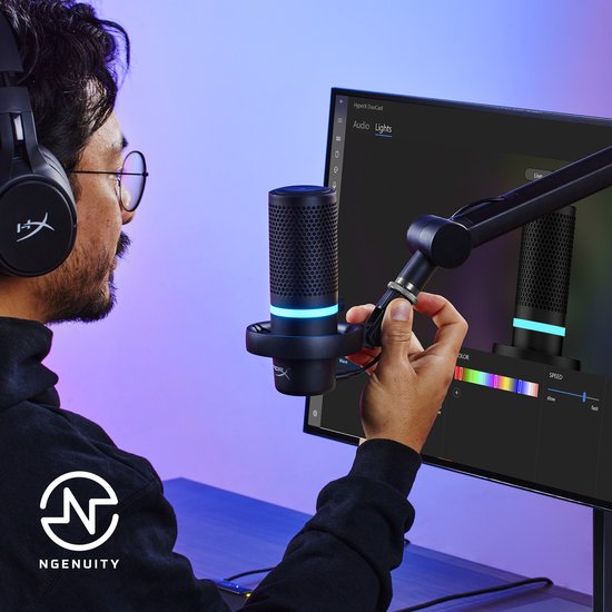 HyperX DuoCast condensator microfoon - RGB USB - PC PS4 PS5 MAC - Zwart
