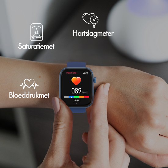 Denver SWC185BU smartwatch - AMOLED calling function - heart rate monitor oximeter sleep monitor