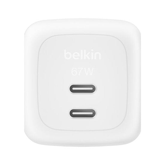 Belkin BoostCharge Pro Wall Charger - 67W 2× USB-C - includes 2m cable - White