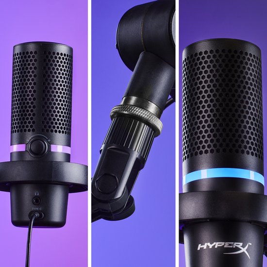 HyperX DuoCast condensator microfoon - RGB USB - PC PS4 PS5 MAC - Zwart
