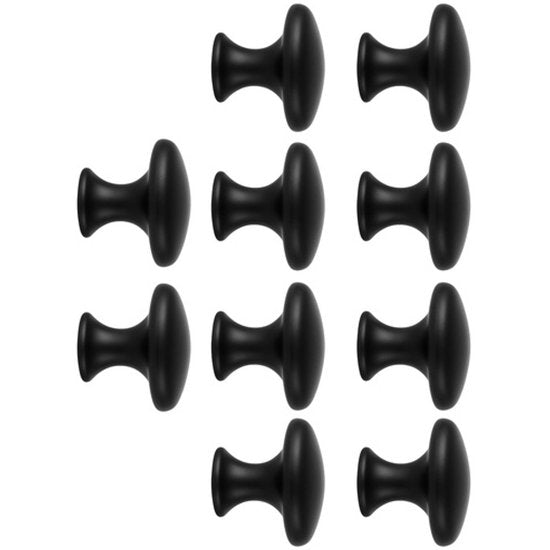 Ruhhy furniture knobs set of 10 - 30 mm - matt - Black