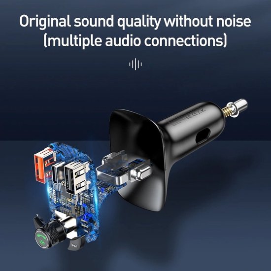 Baseus FM transmitter - universal Bluetooth car kit - Black