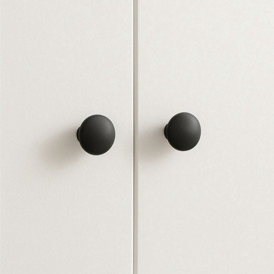 Ruhhy furniture knobs set of 10 - 30 mm - matt - Black