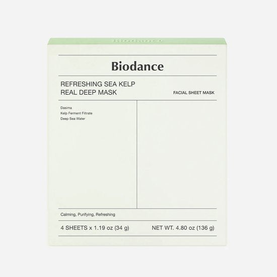 Biodance gezichtsmasker - Refreshing Sea Kelp Real Deep - 4 stuks