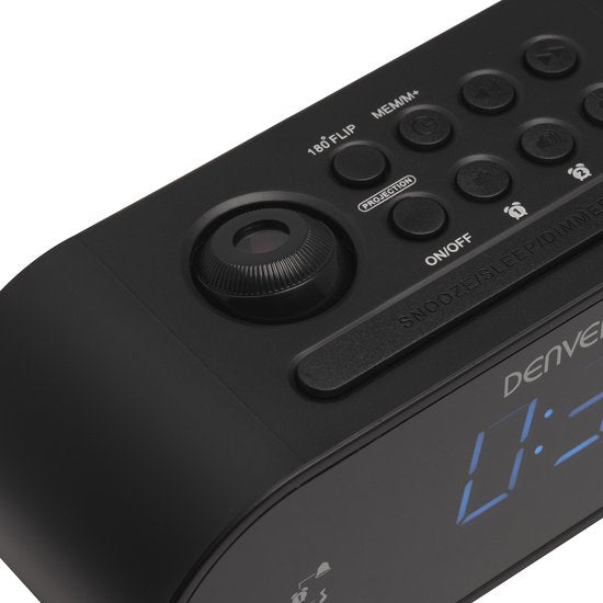 Denver CRP717 wekkerradio - FM projectie 180° dubbele wektijd - Zwart