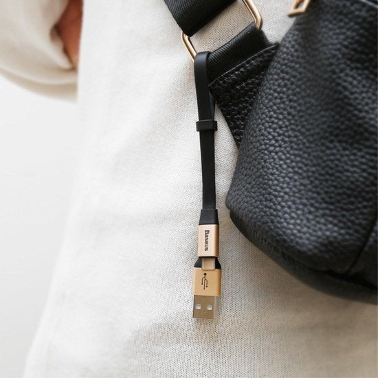 Baseus USB-C cable - flat 23 cm - USB-A to USB-C 2A - Black