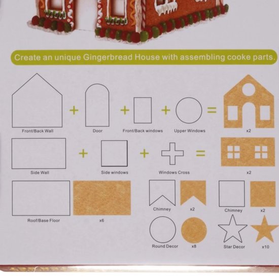 Ruhhy gingerbread house mold set of 10 - cookie cutters - Christmas