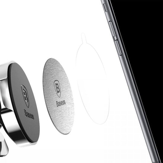 Baseus metalen plaatje set van 2 - magnetische houders - Zwart zilver
