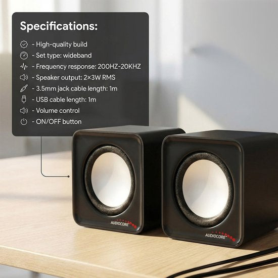 Audiocore AC870 speakers - stereo compact for PC