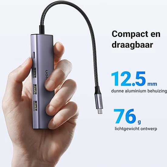 Ugreen CM511 USB-C hub - 5-in-1 HDMI 1.4 3x USB-A PD 100W - Grey