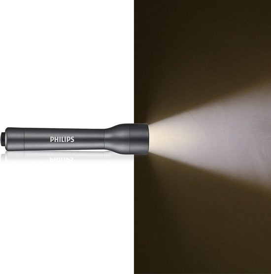 Philips SFL4002T/10 zaklamp - LED 110 lumen IPX4 inclusief 2 AA batterijen - Zwart