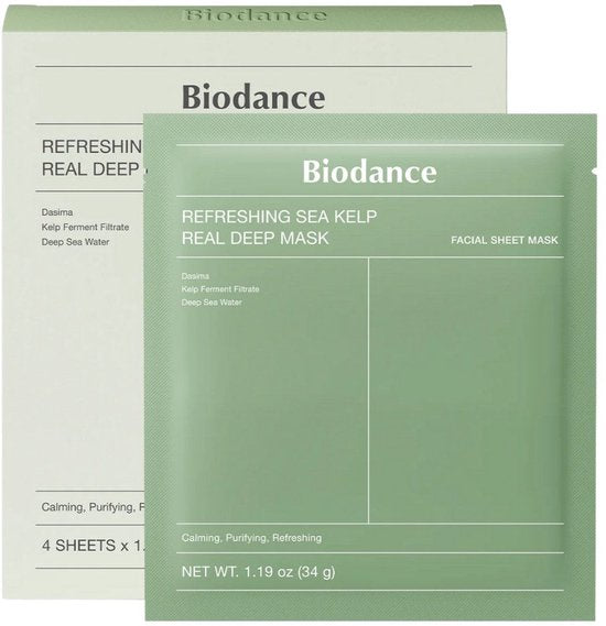Biodance gezichtsmasker - Refreshing Sea Kelp Real Deep - 4 stuks