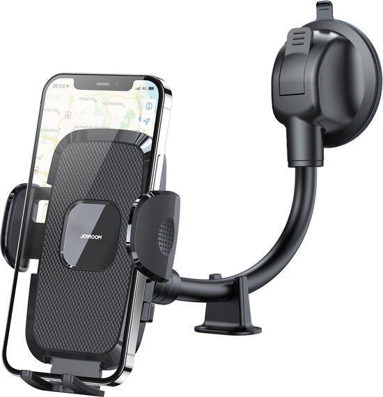 Joyroom telefoonhouder - auto dashboard voorruit flexibele arm - Zwart