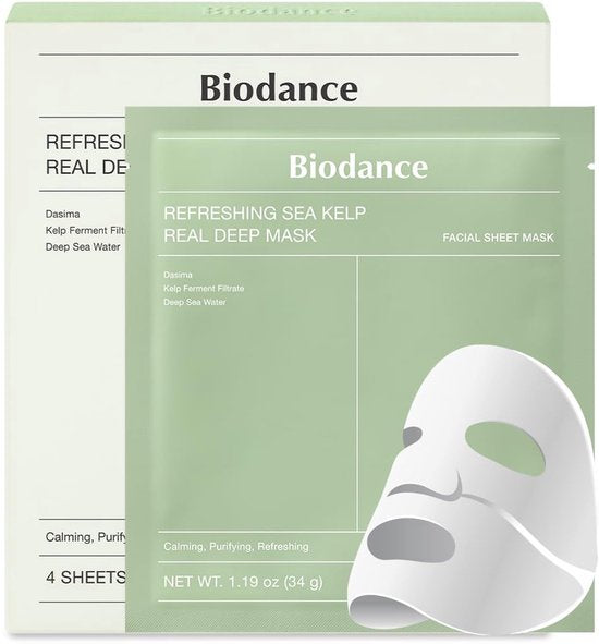 Biodance gezichtsmasker - Refreshing Sea Kelp Real Deep - 4 stuks