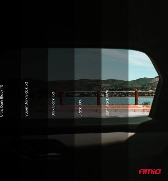 Car window film - solar ultra dark - black 1% - 0.5×3 m