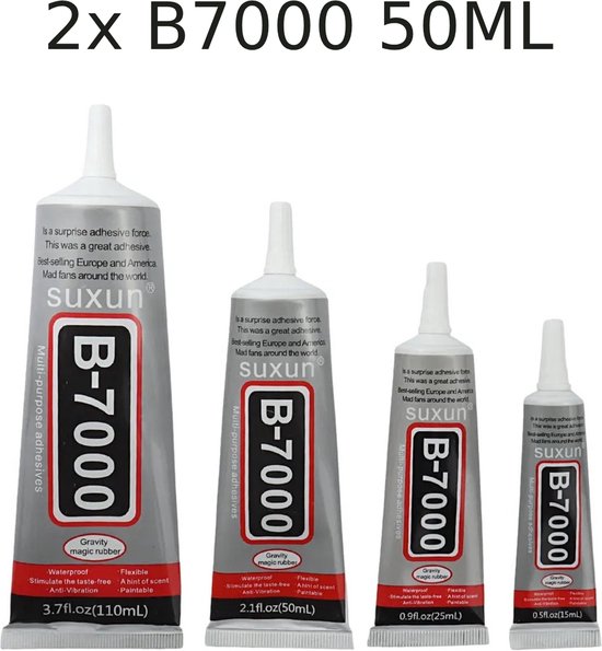 B7000 glue set of 2 - smartphone tablet jewelry - 50 ml