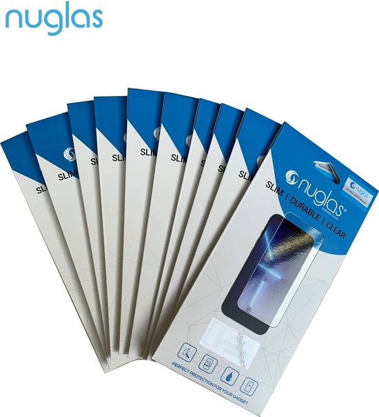NuGlas screenprotector set van 10 - iPhone 15/15 Pro/16 - 2,5D glas
